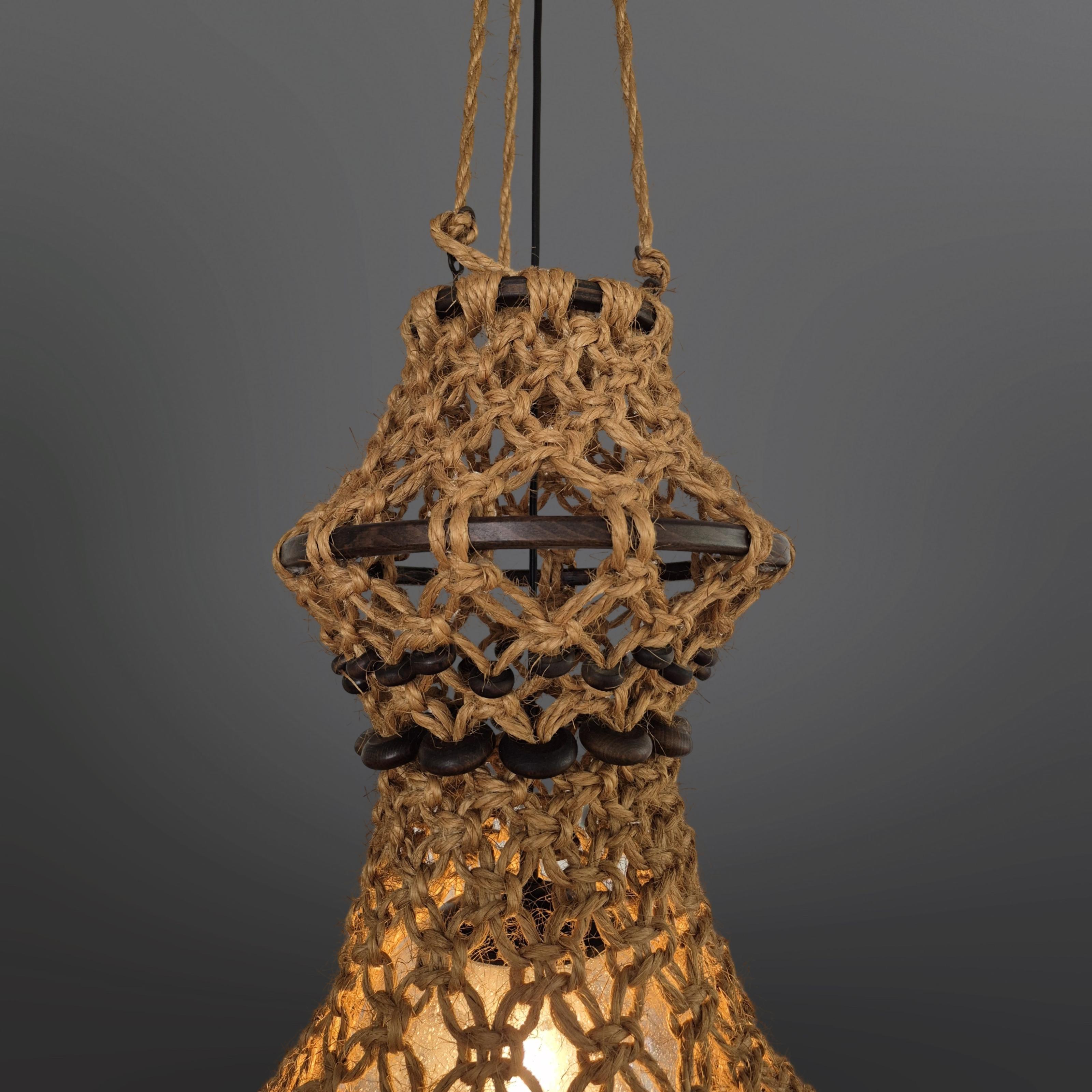 Had crafted wabi sabi pendant lamp by Temde, Switzerland 1960s In Good Condition In ECHT, NL
