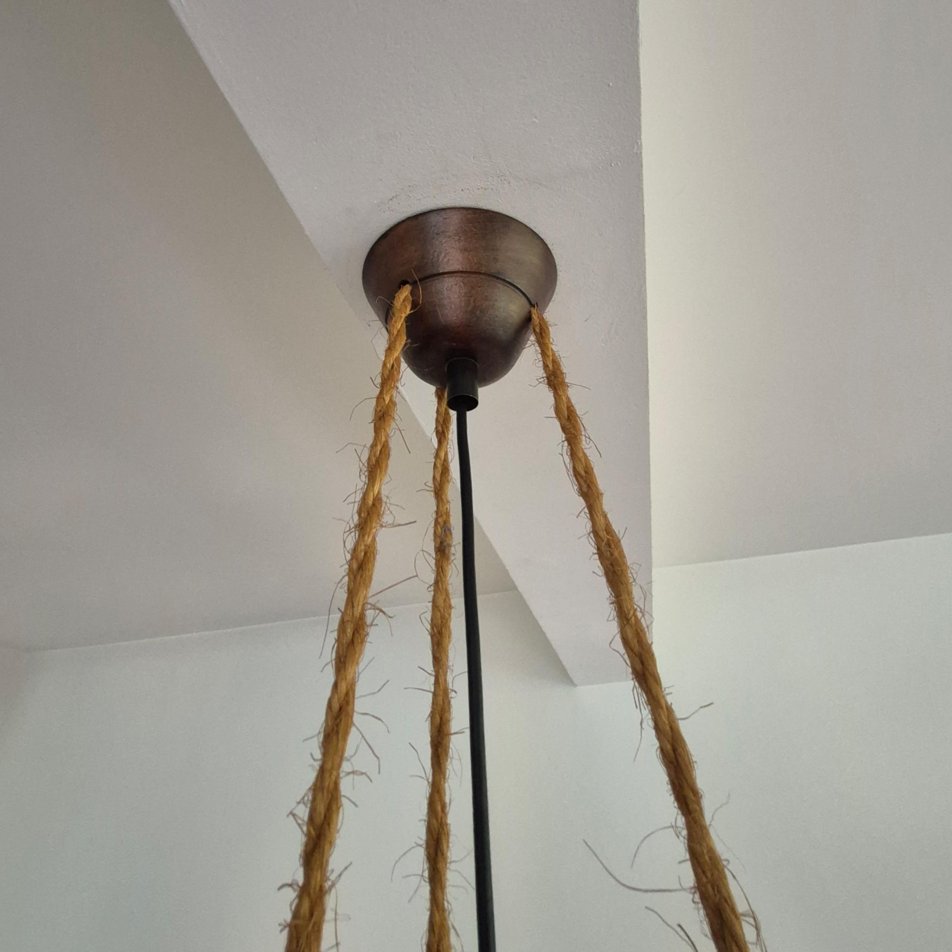 Had crafted wabi sabi pendant lamp by Temde, Switzerland 1960s 1