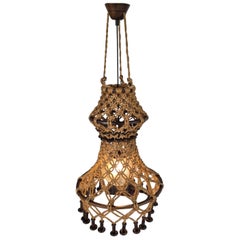 Had crafted wabi sabi pendant lamp by Temde, Switzerland 1960s
