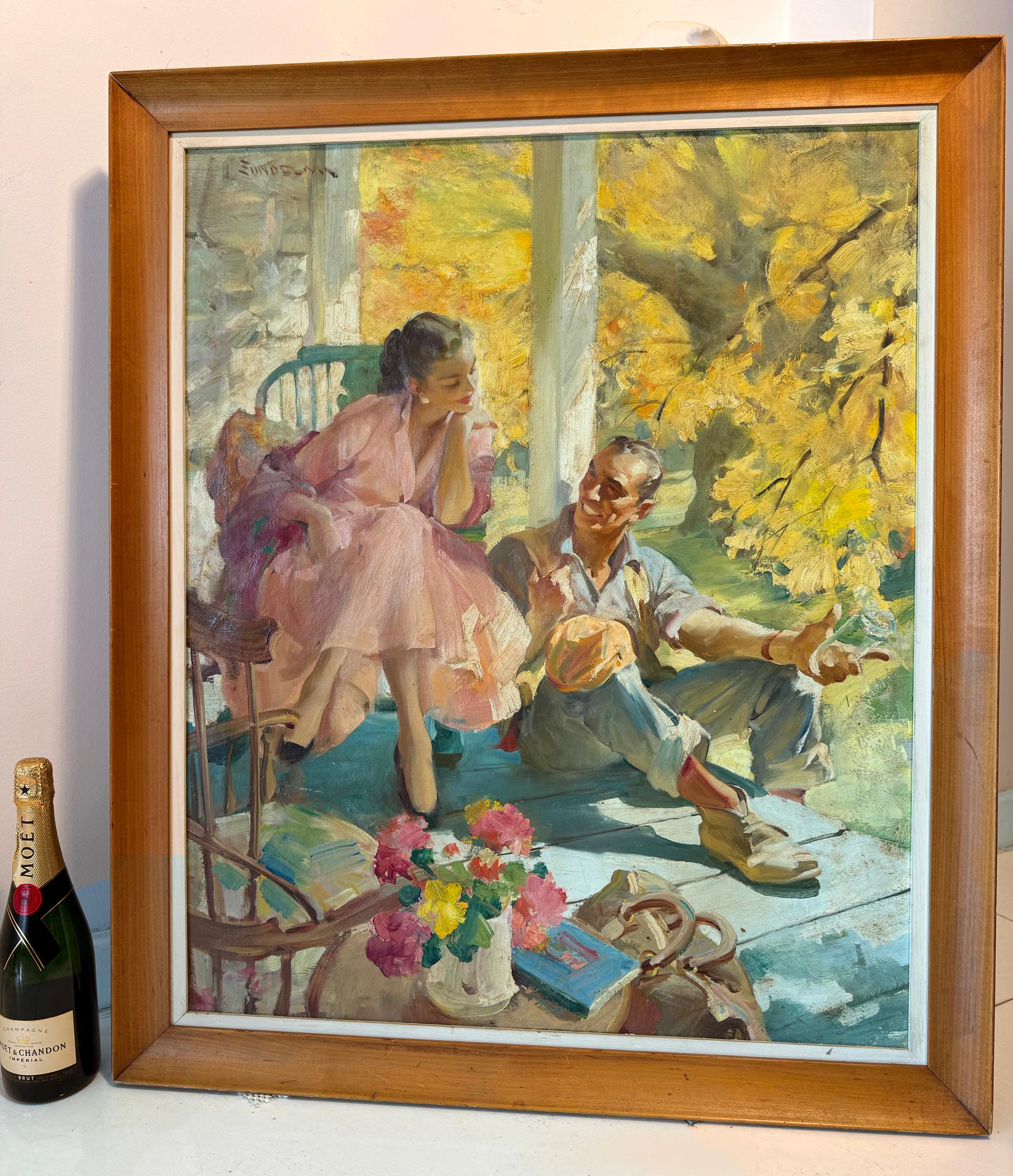 Fin del camino,  Luz Dorada  Ladies Home Journal, Edad de Oro de la Ilustración - Figurative Painting Marrón de Haddon Hubbard Sundblom