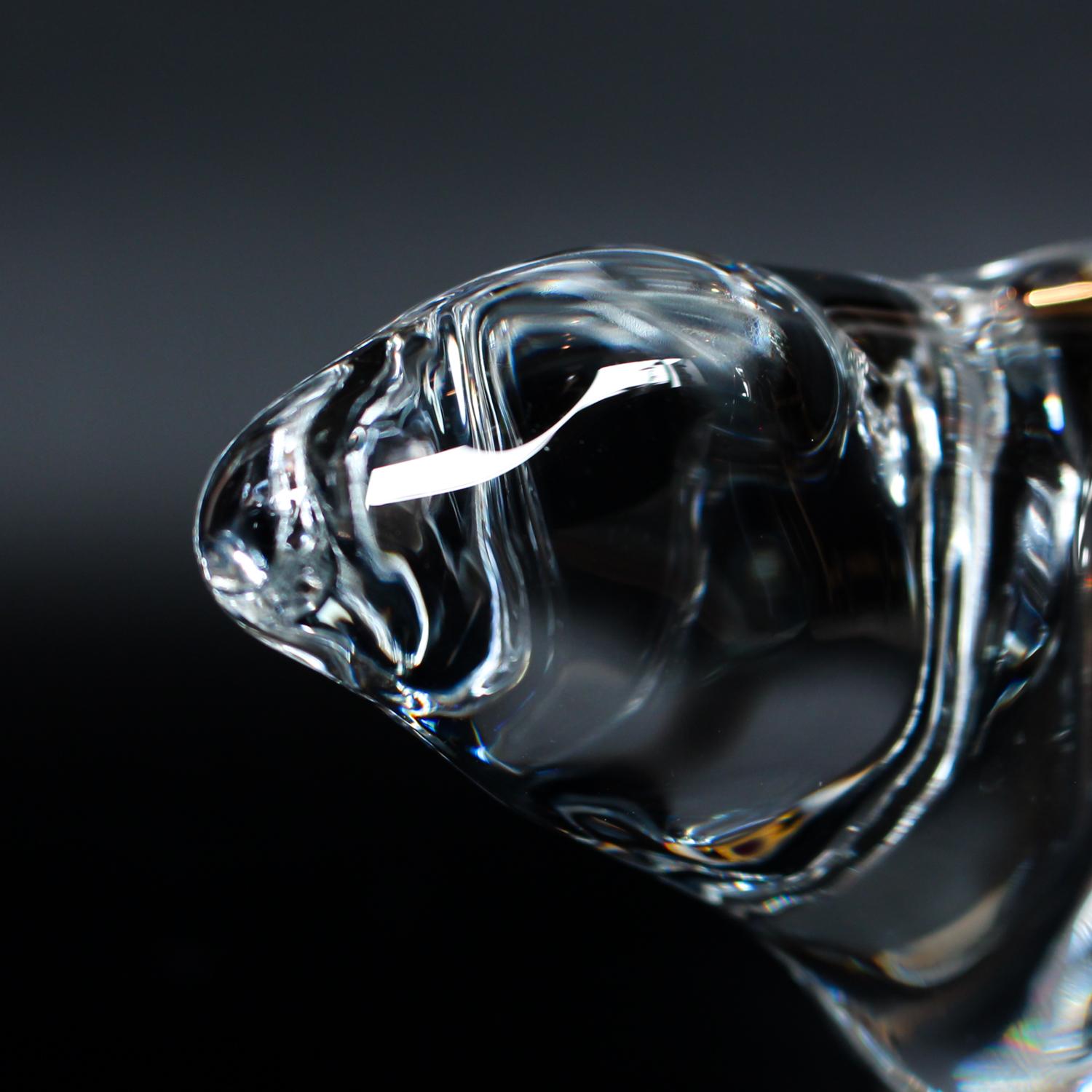 Hadeland Glassverk crystal polar bear sculpture. Signed to base.    
   