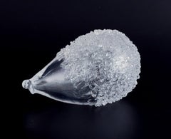 Hadeland, Norway, among others. Three hedgehogs in clear art glass.