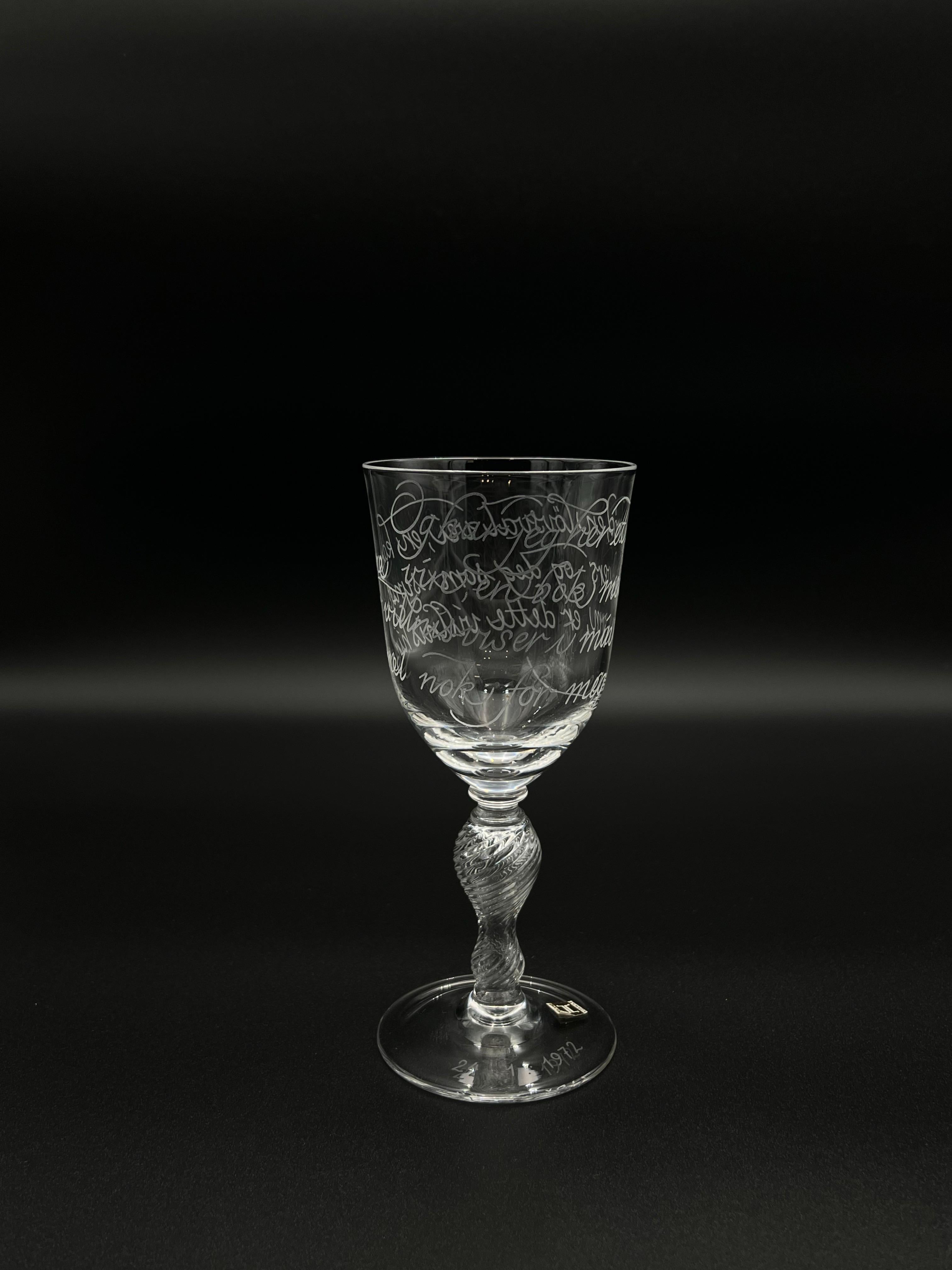 Barocco Hadeland- Willy Johansson (1921-1993) pokal di design con iscrizioni incise in vendita