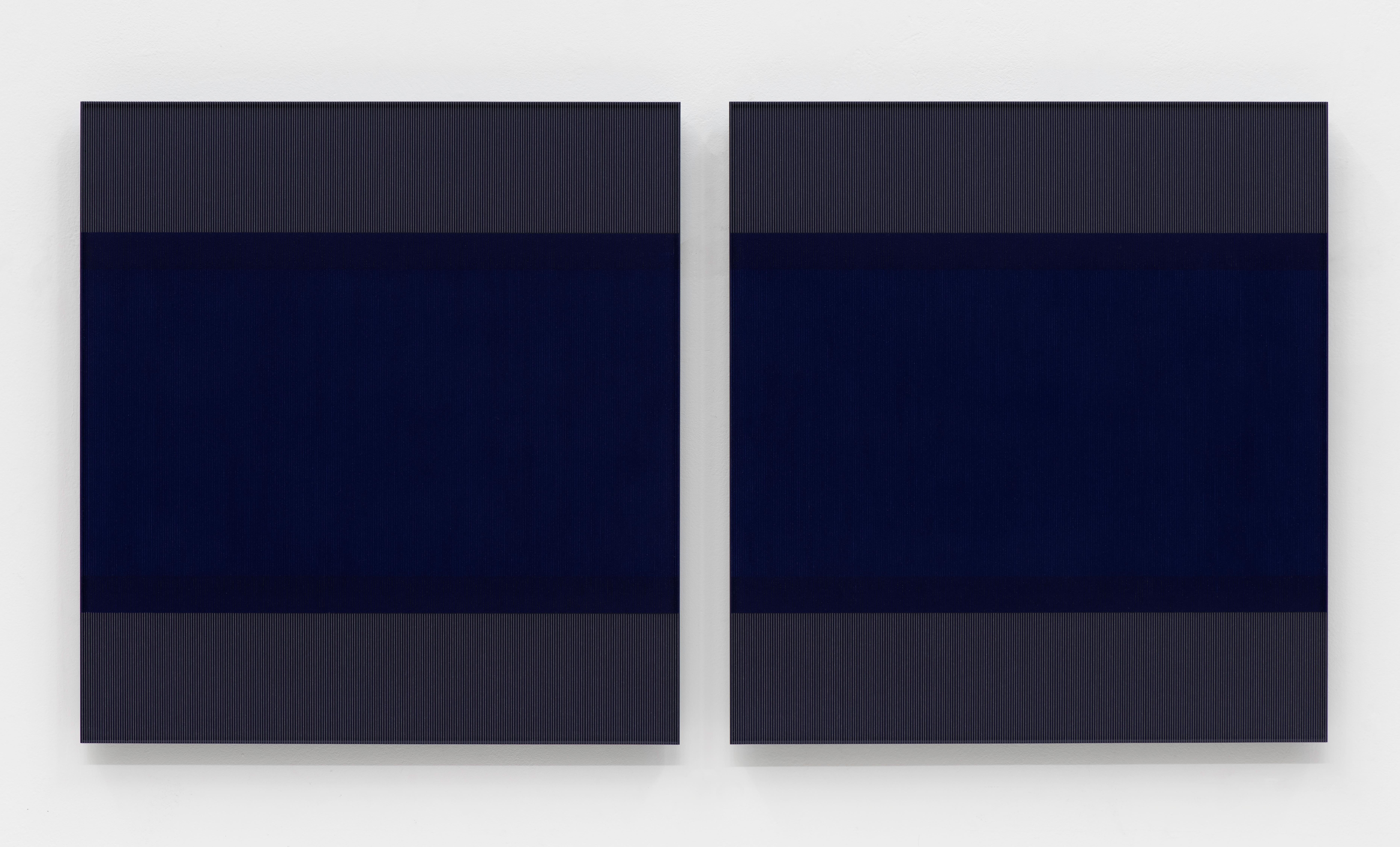 Hadi Tabatabai Abstract Painting - Blue Nights II