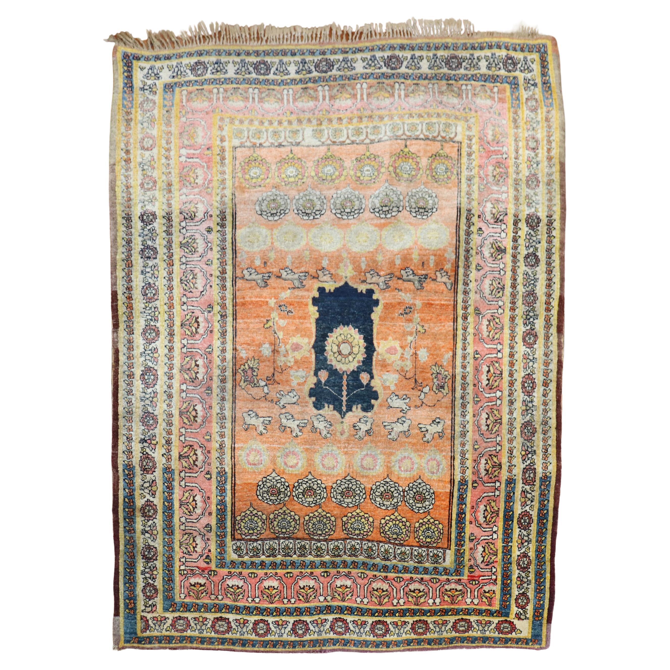 Hadji Jalili Tabriz Puppy Pictorial Animal Collector Rug