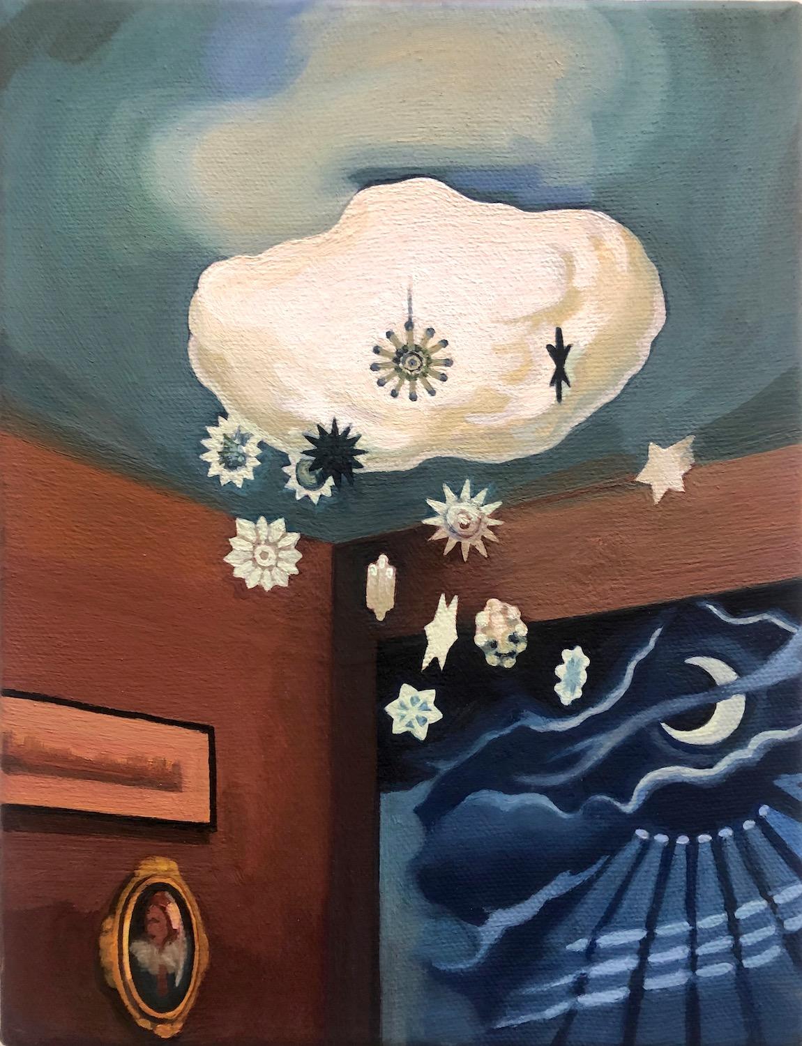 Nuvola in interni, Pittura a olio