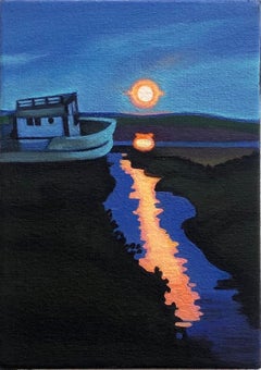 River Moon, peinture à l'huile