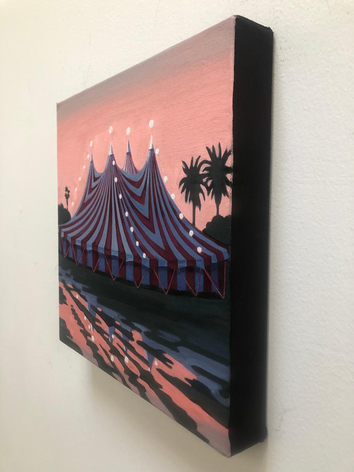 Circo del cielo rosa, pittura a olio - Painting di Hadley Northrop
