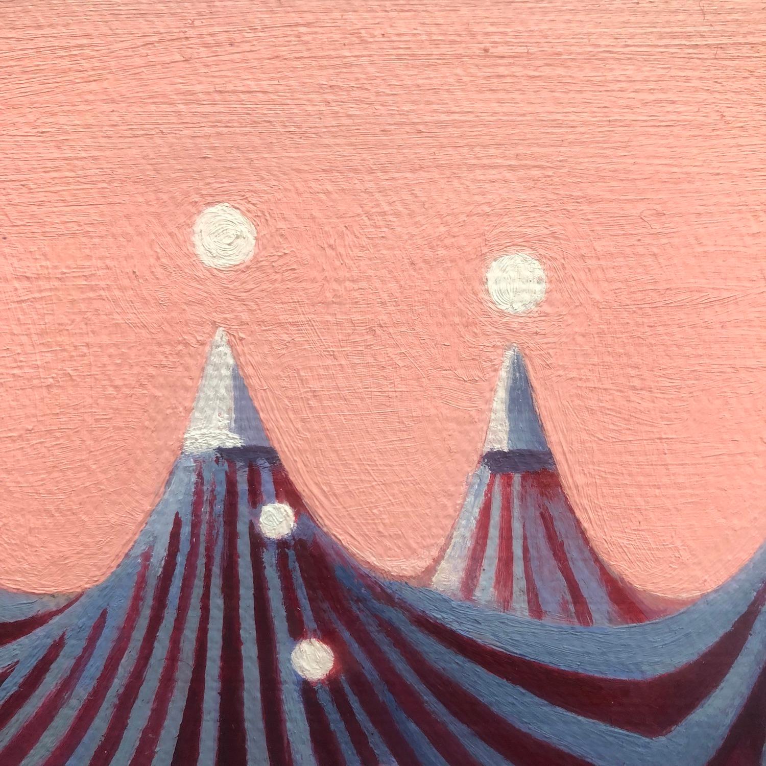 Circo del cielo rosa, pittura a olio - Interior Painting Nero di Hadley Northrop