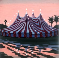 Circo del cielo rosa, pittura a olio
