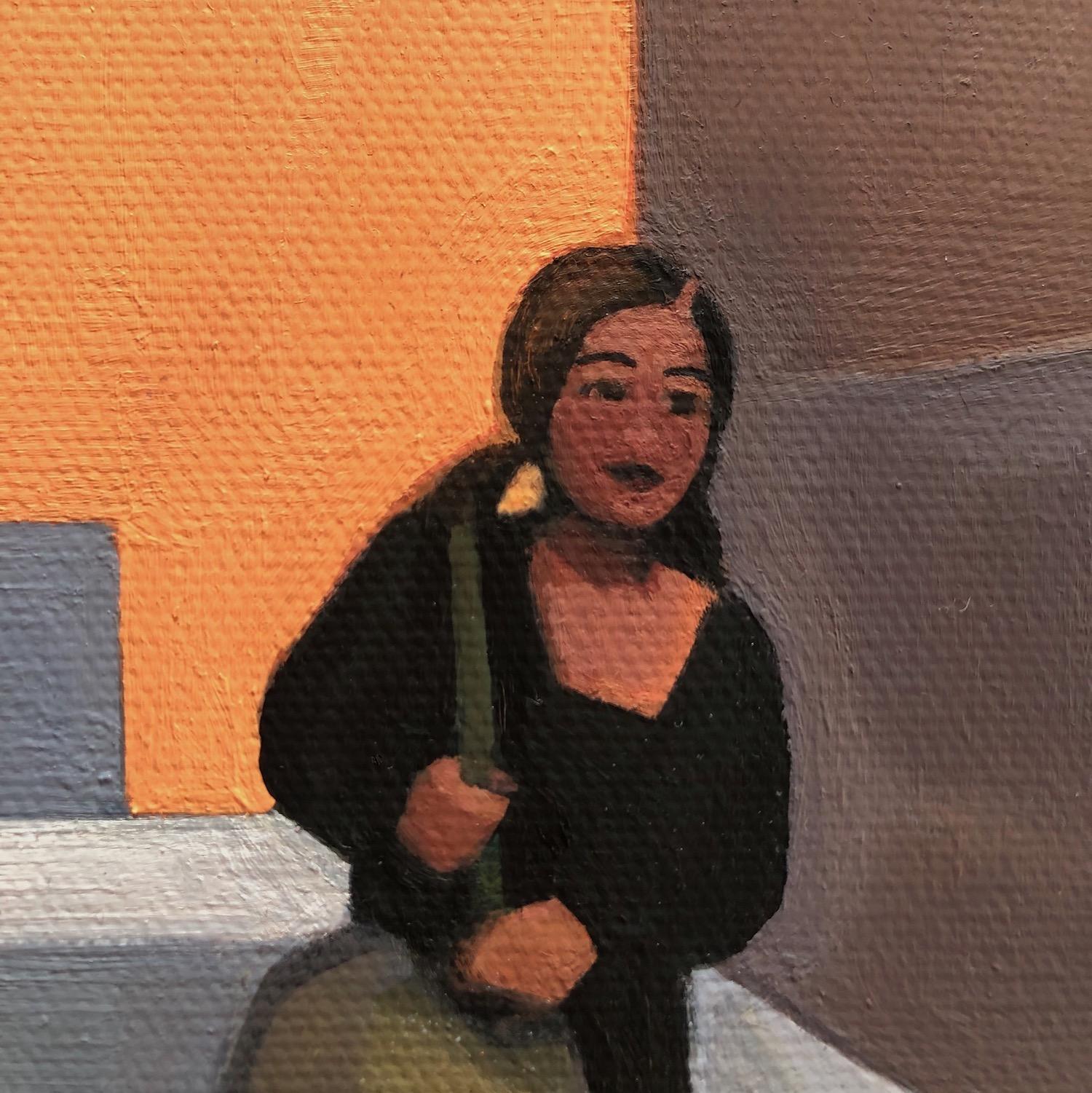 <p>Comentarios del artista<br />Una mujer de negro camina por una calle estrecha en  Marrakech, Marruecos. 