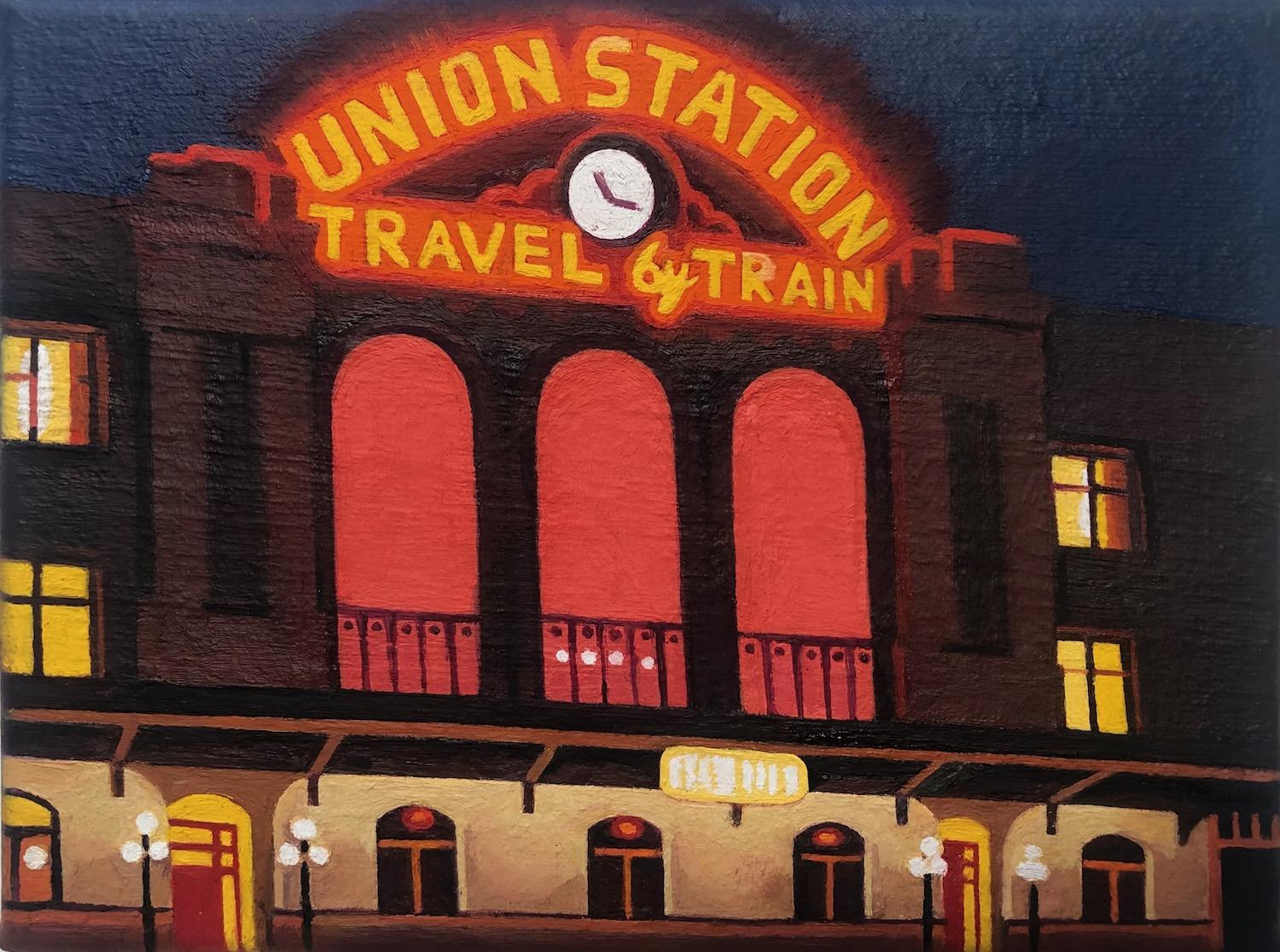 Travel by Train, Oil Painting