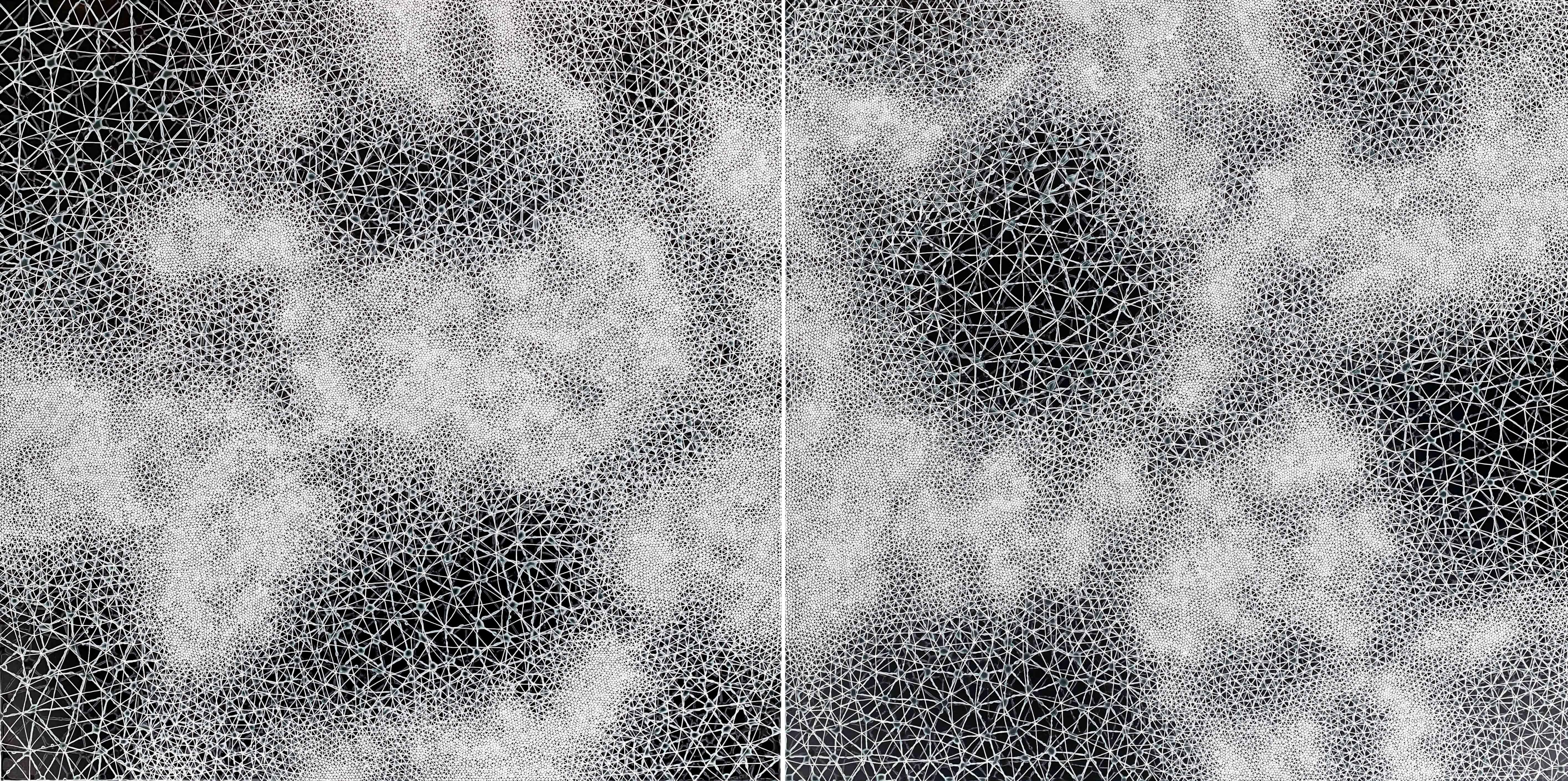 Coerenza - dittico astratto geometrico in bianco e nero