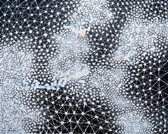 Pattern Seeker- blue white black abstract geometric painting