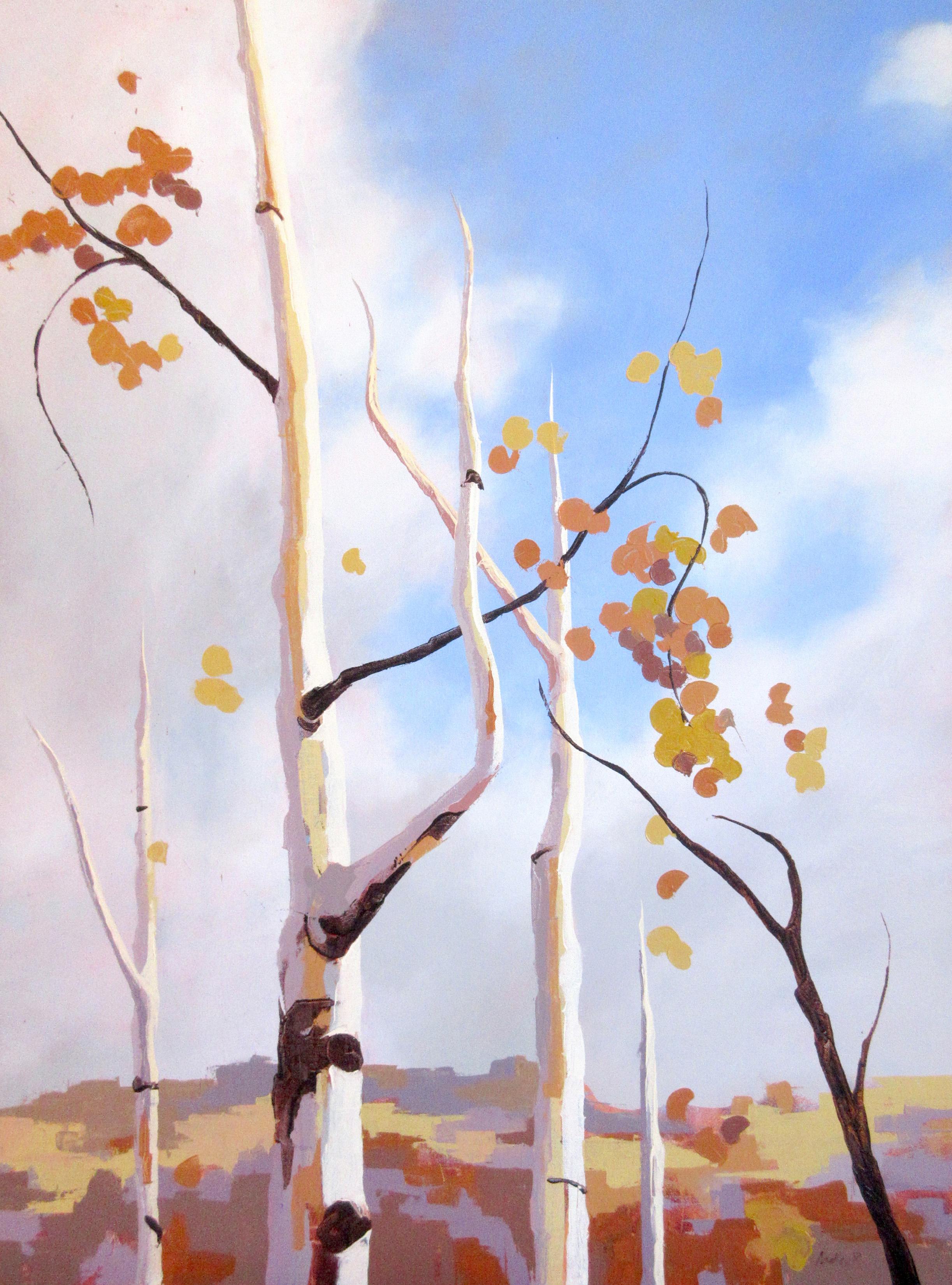 Hadley Rampton Landscape Painting - Those Last Leaves