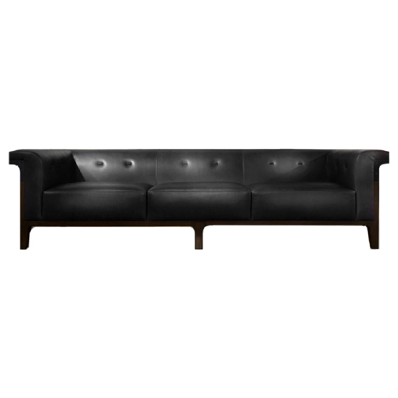 Hadrian Leather Sofa by Jean-Michel Wilmotte for Holly Hunt, 2010, French Gray