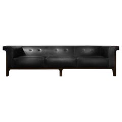 Hadrian Leather Sofa by Jean-Michel Wilmotte for Holly Hunt, 2010, French Gray
