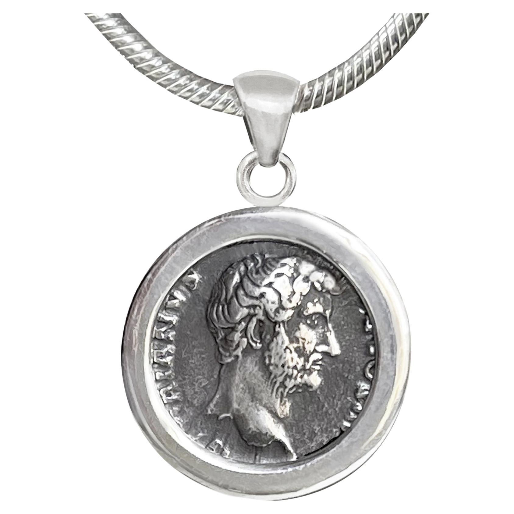 Hadrian Roman Coin 2nd Cent.AD Sterling Silver Pendant; Rear Goddess  Fortune For Sale at 1stDibs