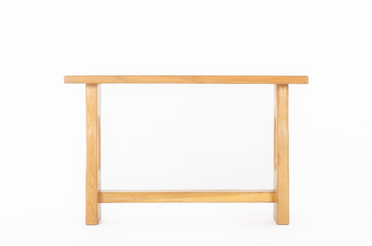French Hadrien console table in oak G44 collection For Sale