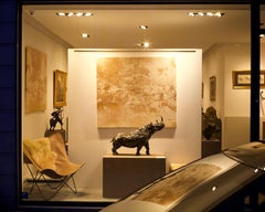 Le Solitaire, rhinocéros - Sculpture en bronze d'Hadrien David, contemporain