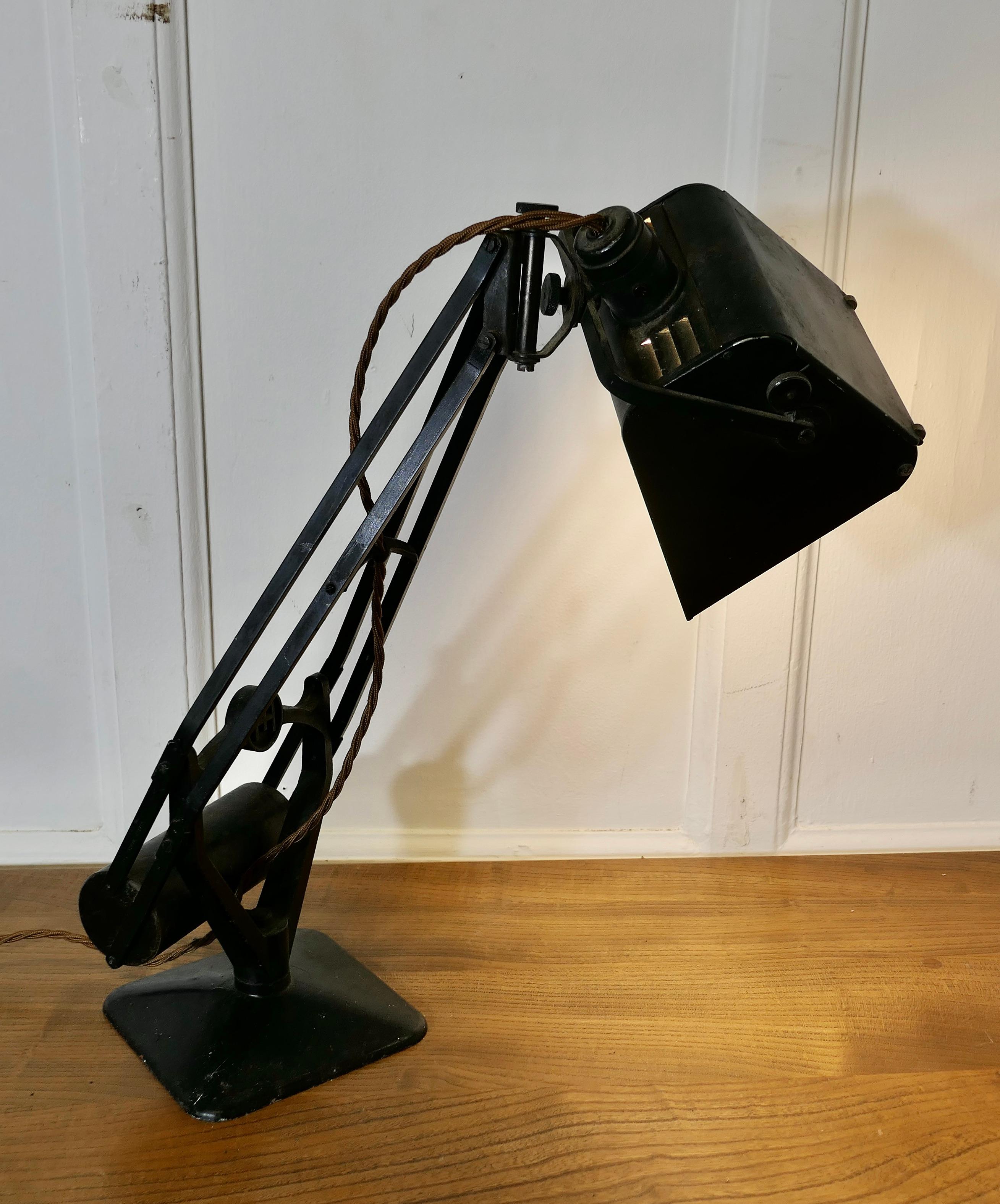 Mid-20th Century Hadrill Horstmann Pluslite Magnifying Industrial  Desk Lamp    For Sale