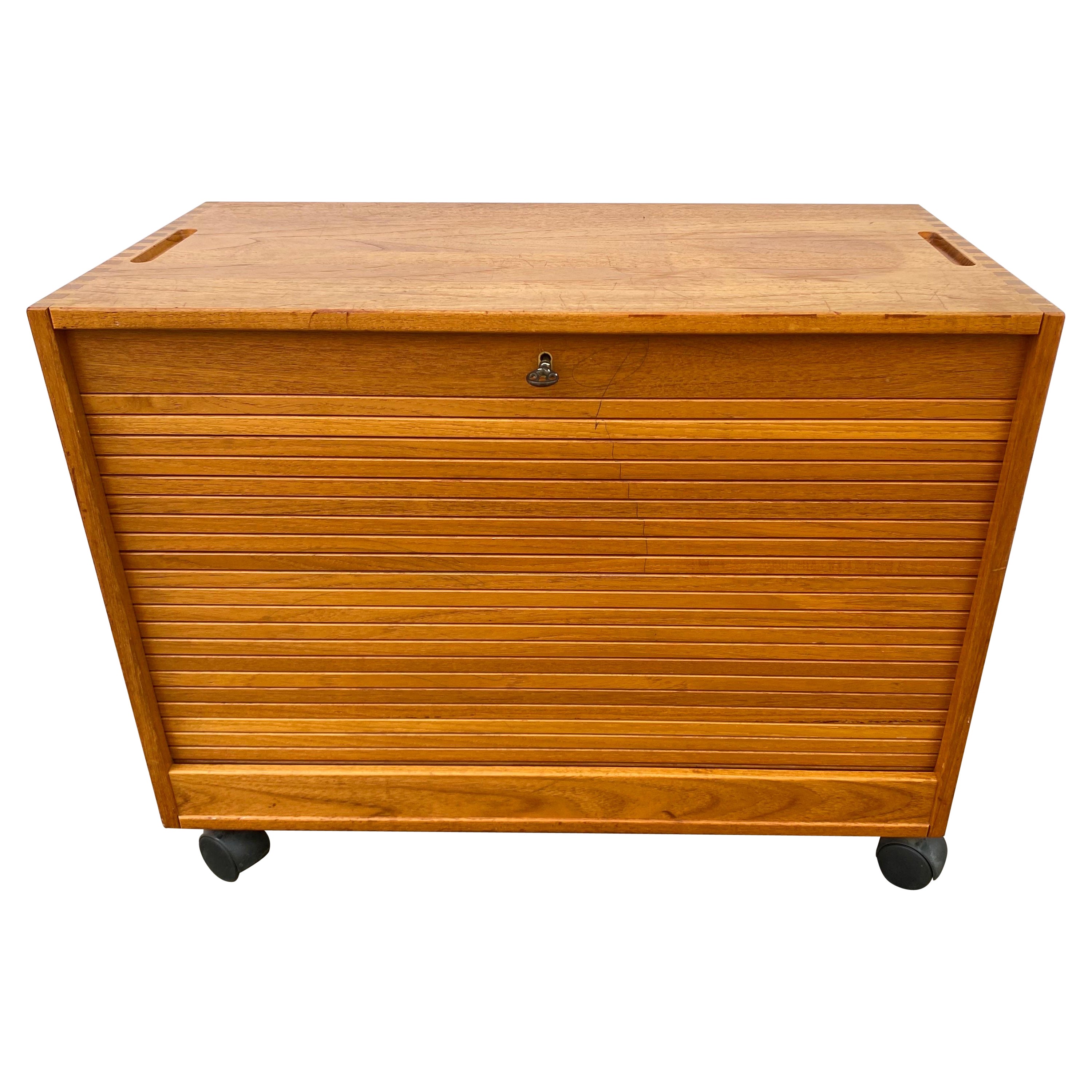 Hadsten Rolling Solid Teak File Caninet