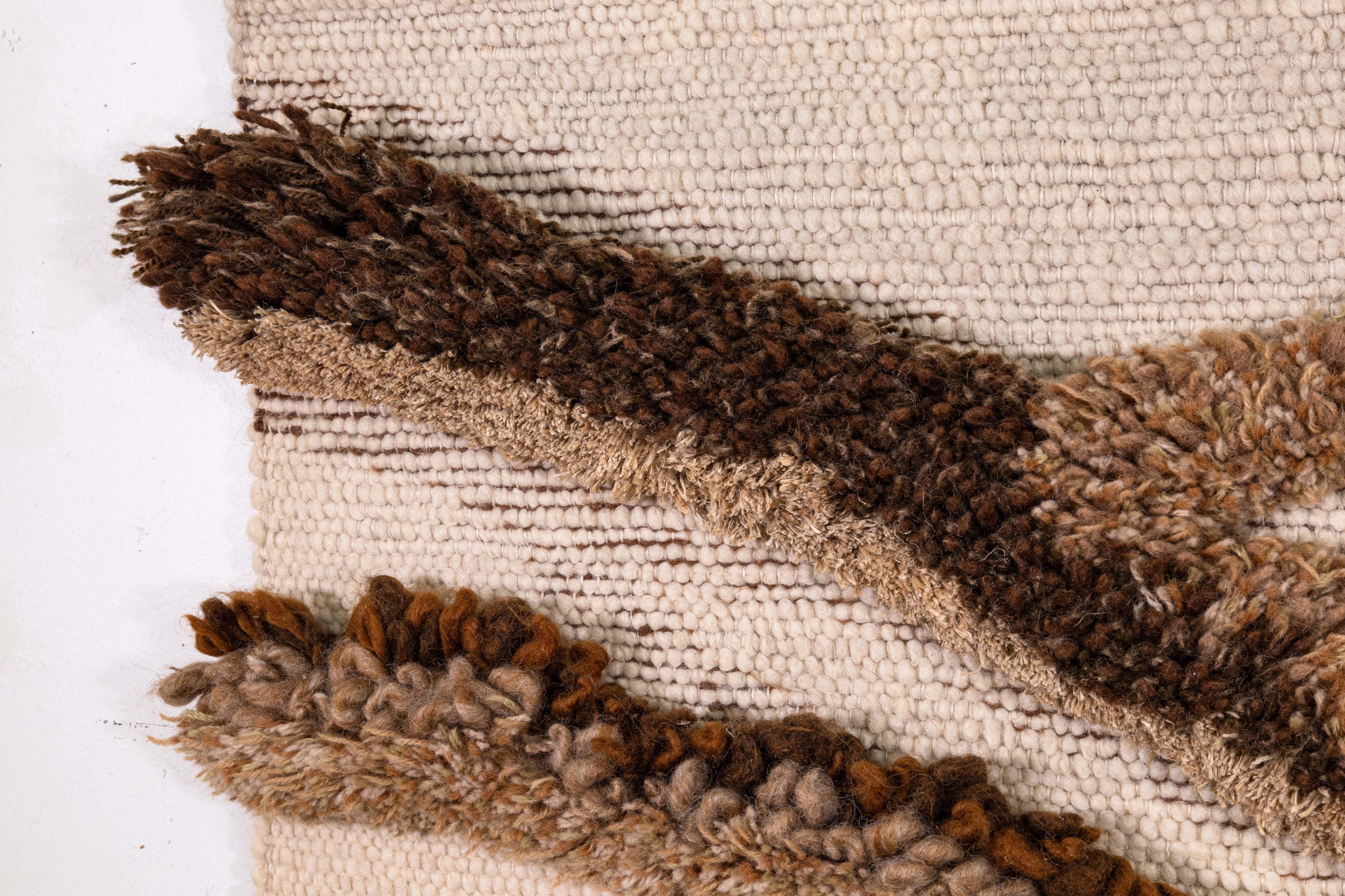 A Hadwiga Steckler 2 piece fiber art wall hanging tapestry. This gorgeous piece of mid century modern wall art is absolutely stunning and a great, warm addition to your home. This set of wall hangings are hand made, and created to be a matching set.