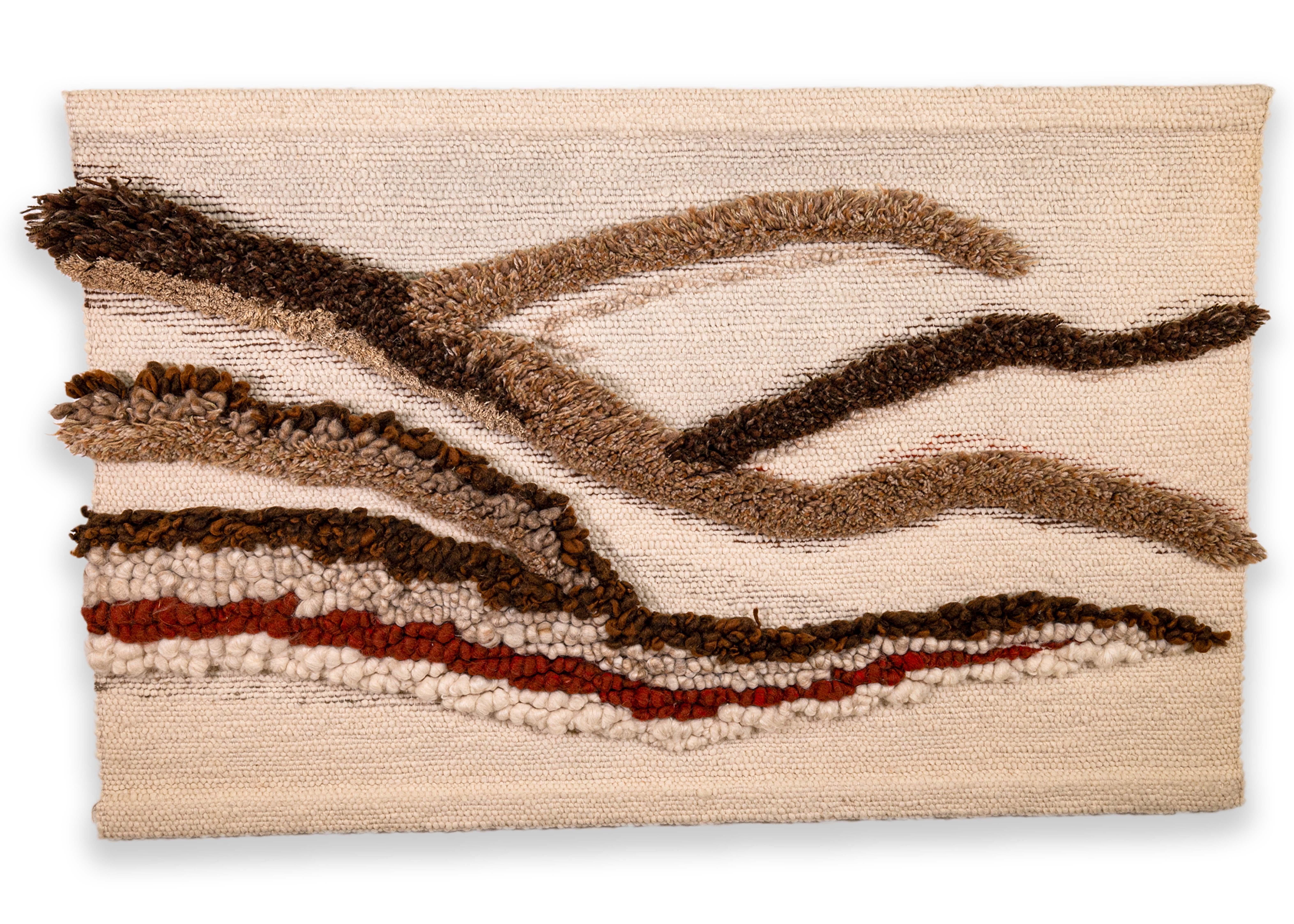 Hadwiga Steckler Mid Century Modern Hand Woven 2 Piece Fiber Wall Art Tapestry 2