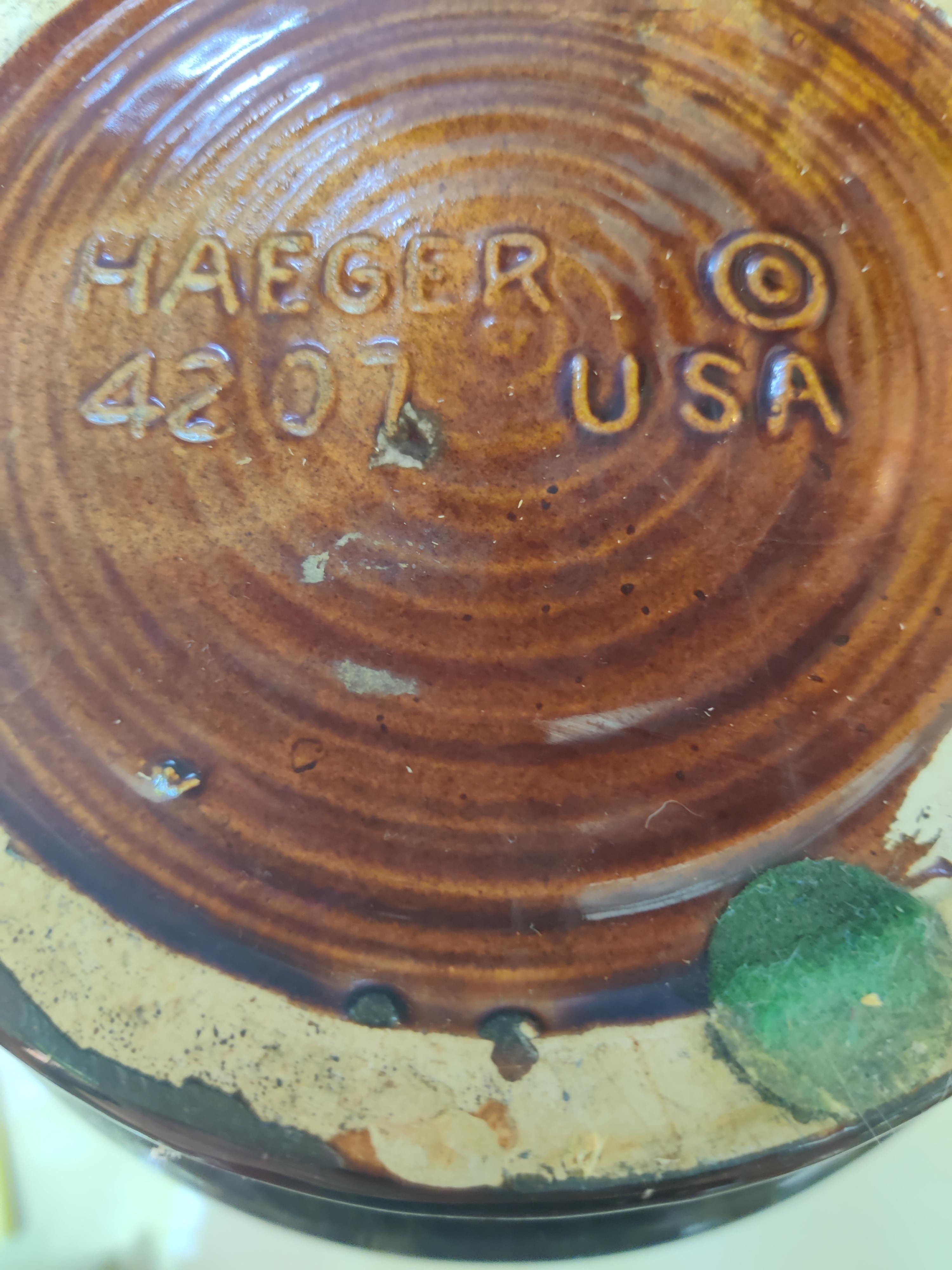 Americano Vaso Haeger 1970 Mid-Century Modern con smalto lavico in vendita