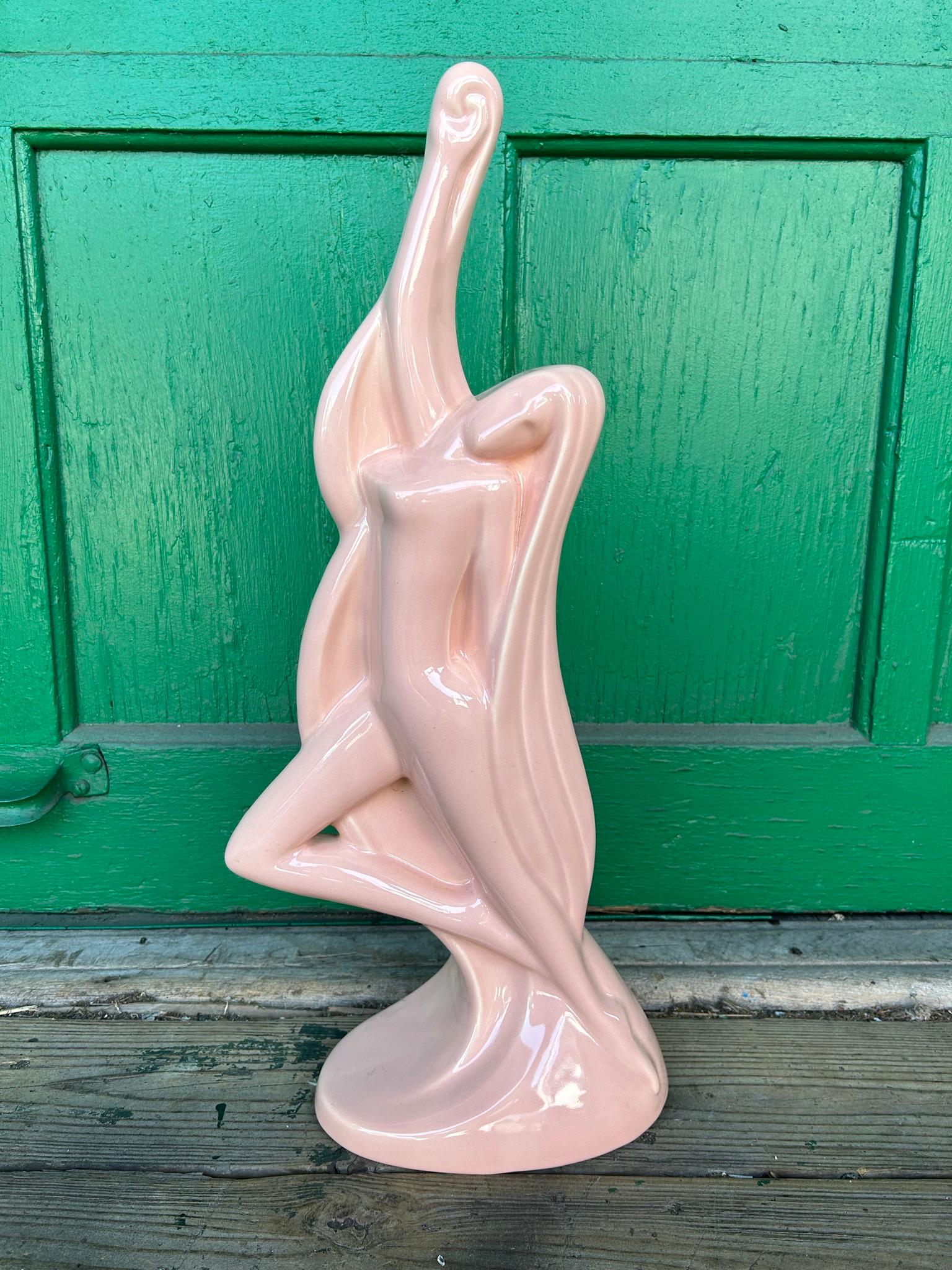 Haeger 1980s Art Deco Cerámica Escultura Figural Dama Estatua en venta 5