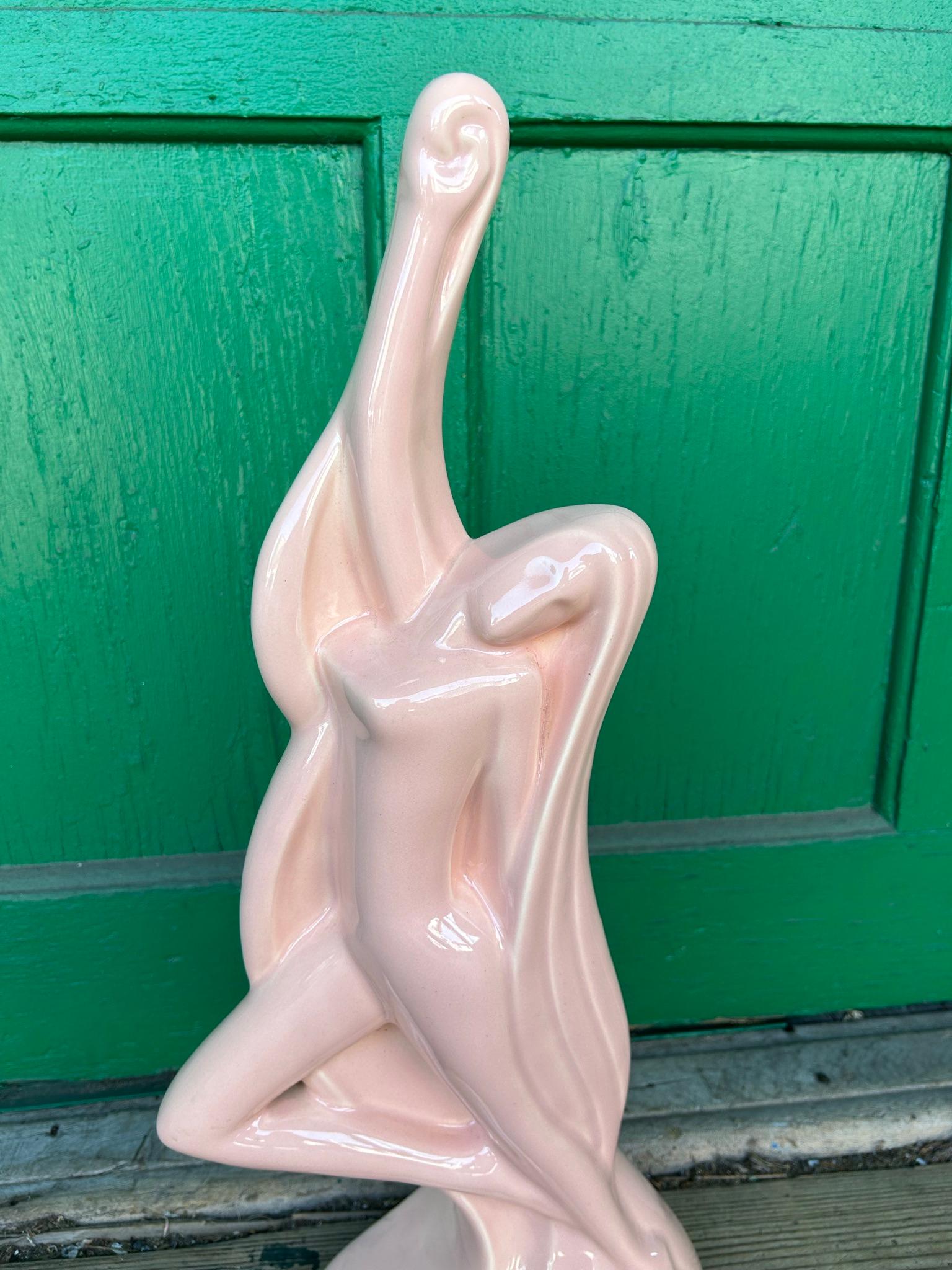 Haeger 1980s Art Deco Cerámica Escultura Figural Dama Estatua en venta 7