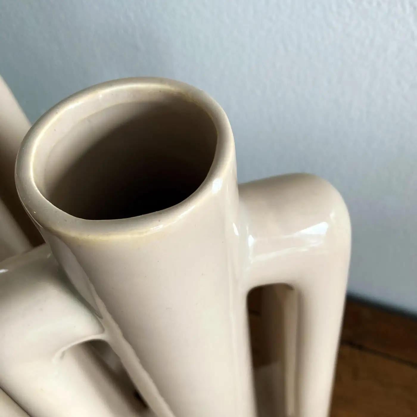 Haeger Beige Ecru Abstract Postmodern Vase 1