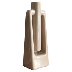 Haeger Beige Ecru Abstract Postmodern Vase