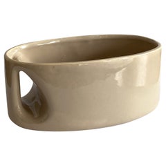 Vaso Haeger Beige Ecru Oblong Abstract Postmodern