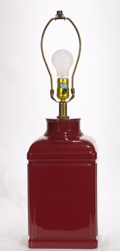Lampe de table Haeger en céramique, couleur rouge bordeaux « oxblood »