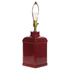 Lampe de table Haeger en céramique, couleur rouge bordeaux « oxblood »