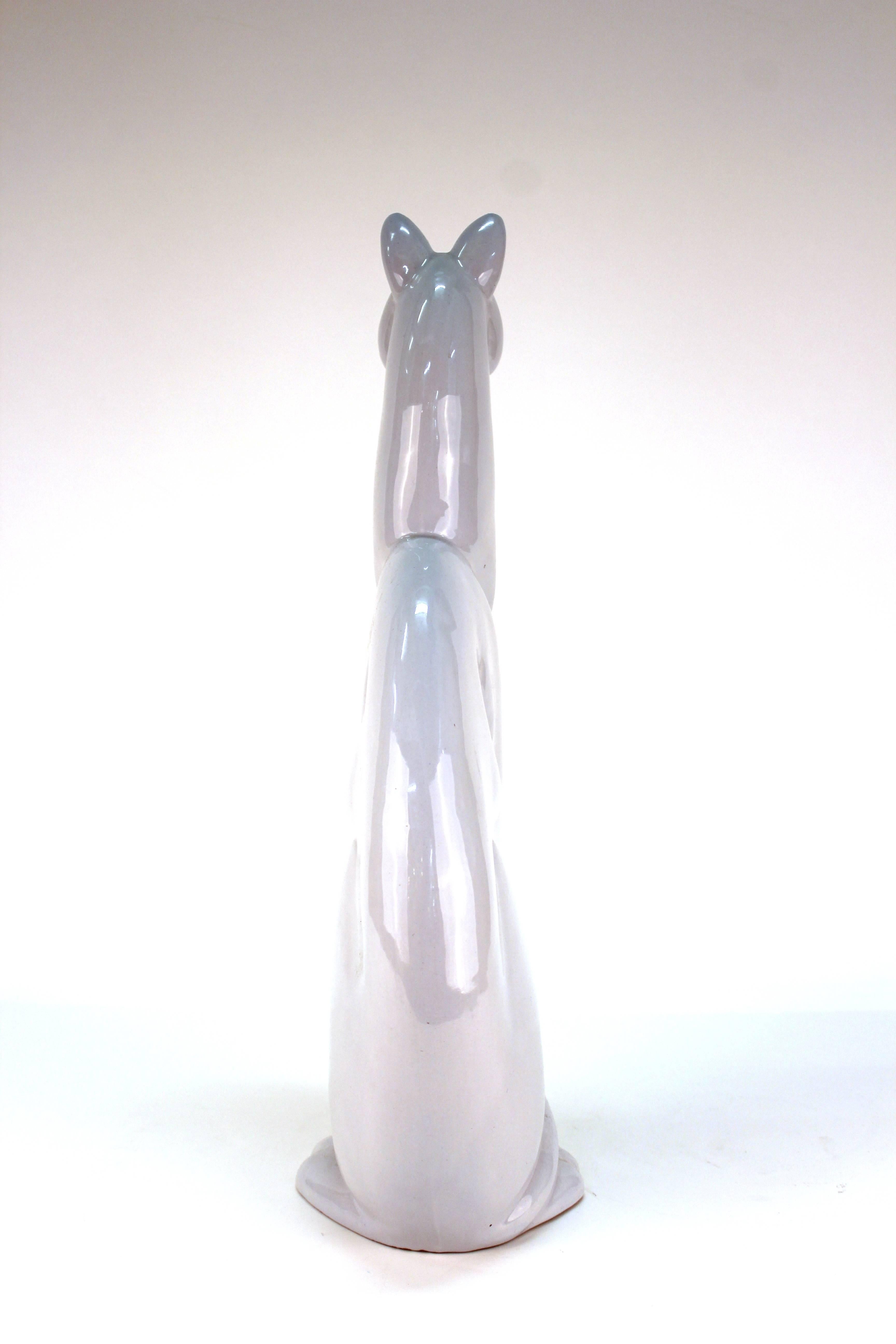 Mid-Century Modern Haeger Ceramic Cat with Glass Eye