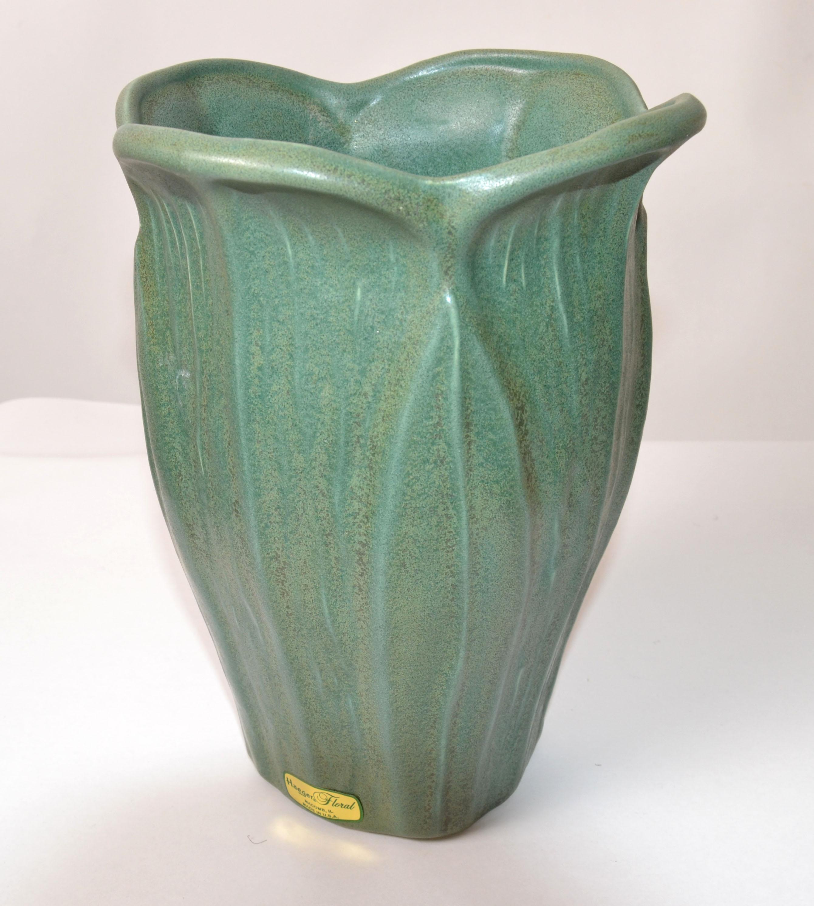 green haeger vase