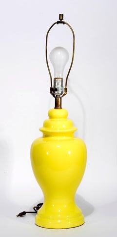 Haeger Intense Yellow Ceramic Urn Table Lamp Union Made 1950s