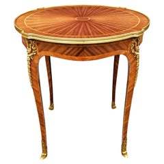 Haentges Freres Vergoldete Bronzemontierte Kingwood Gueridon. Paris, CIRCA 1890er Jahre