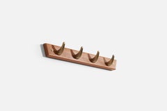 Hafa, Coat Rack, Brass, Teak, Sweden, 1960s