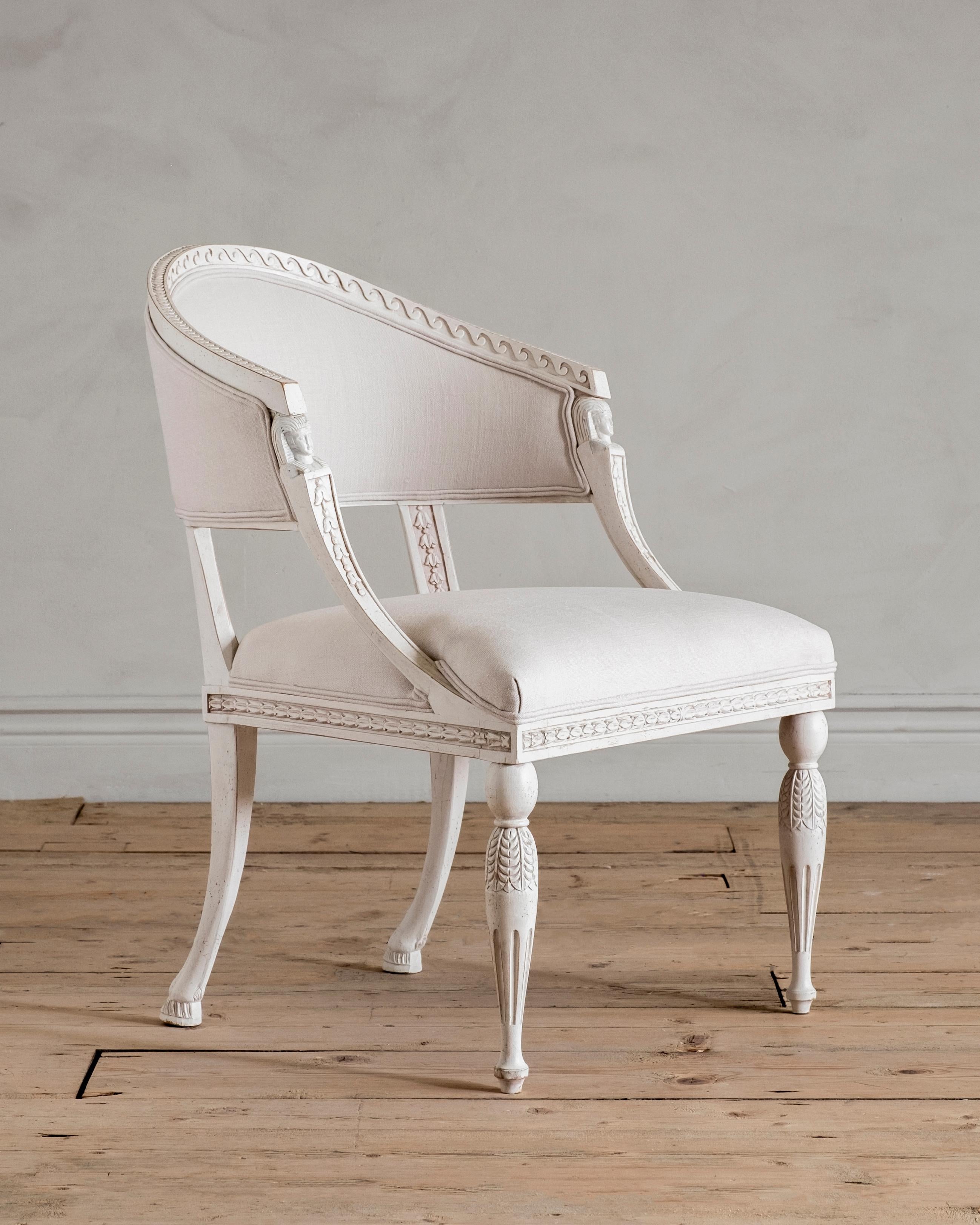 Haga, Sillón de estilo Gustaviano Hecho a mano en venta