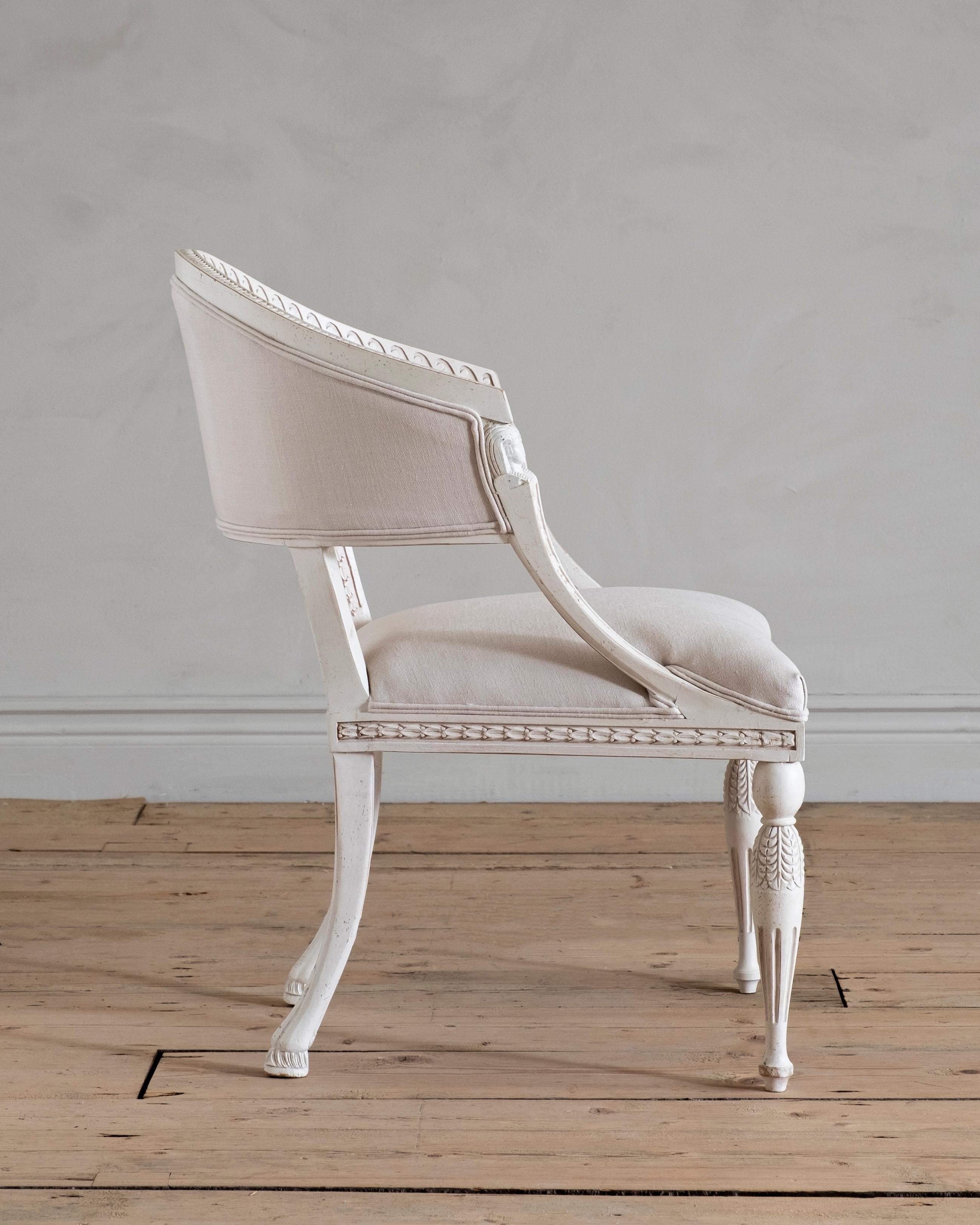 Hand-Crafted Haga, Gustavian Style Armchair