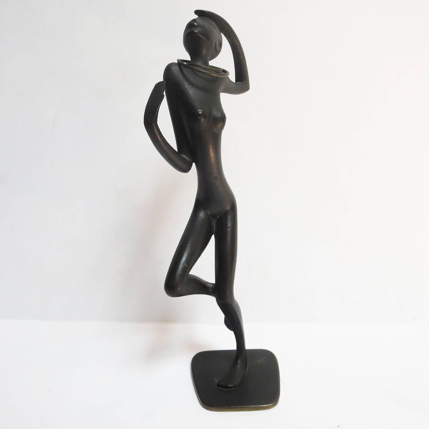 Austrian Hagenauer Art Deco Dancing Woman African Sculpture