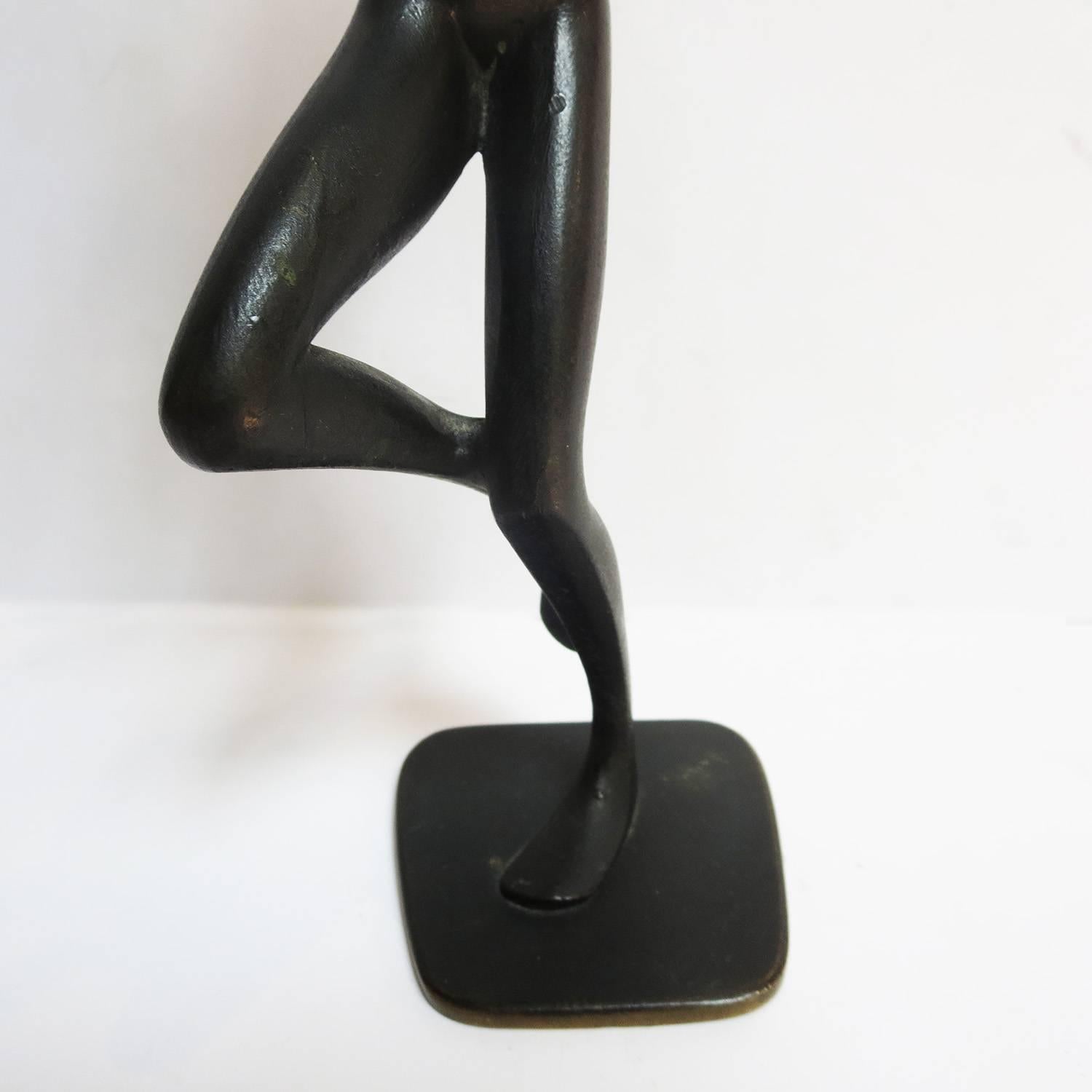 Hagenauer Art Deco Dancing Woman African Sculpture In Excellent Condition In North Hollywood, CA