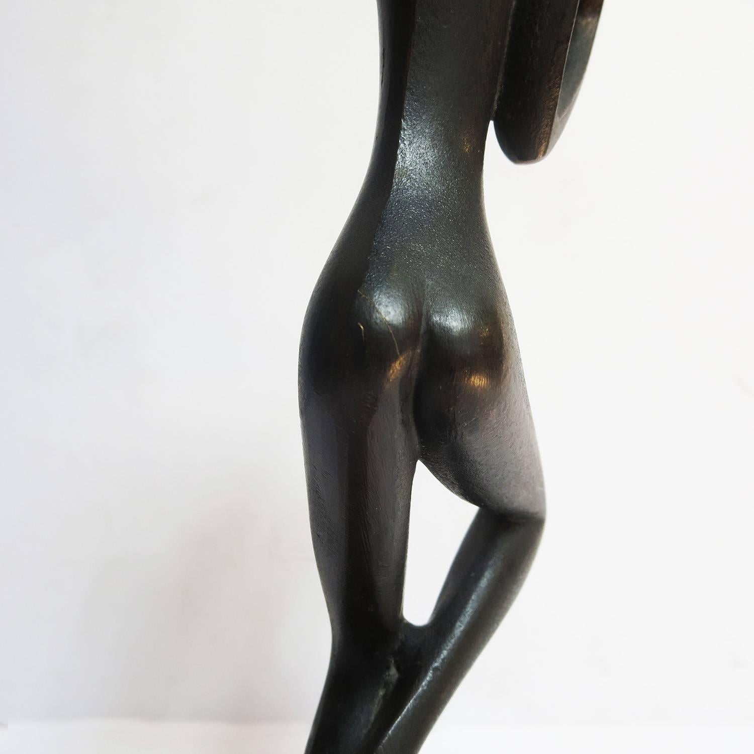 Bronze Hagenauer Art Deco Dancing Woman African Sculpture