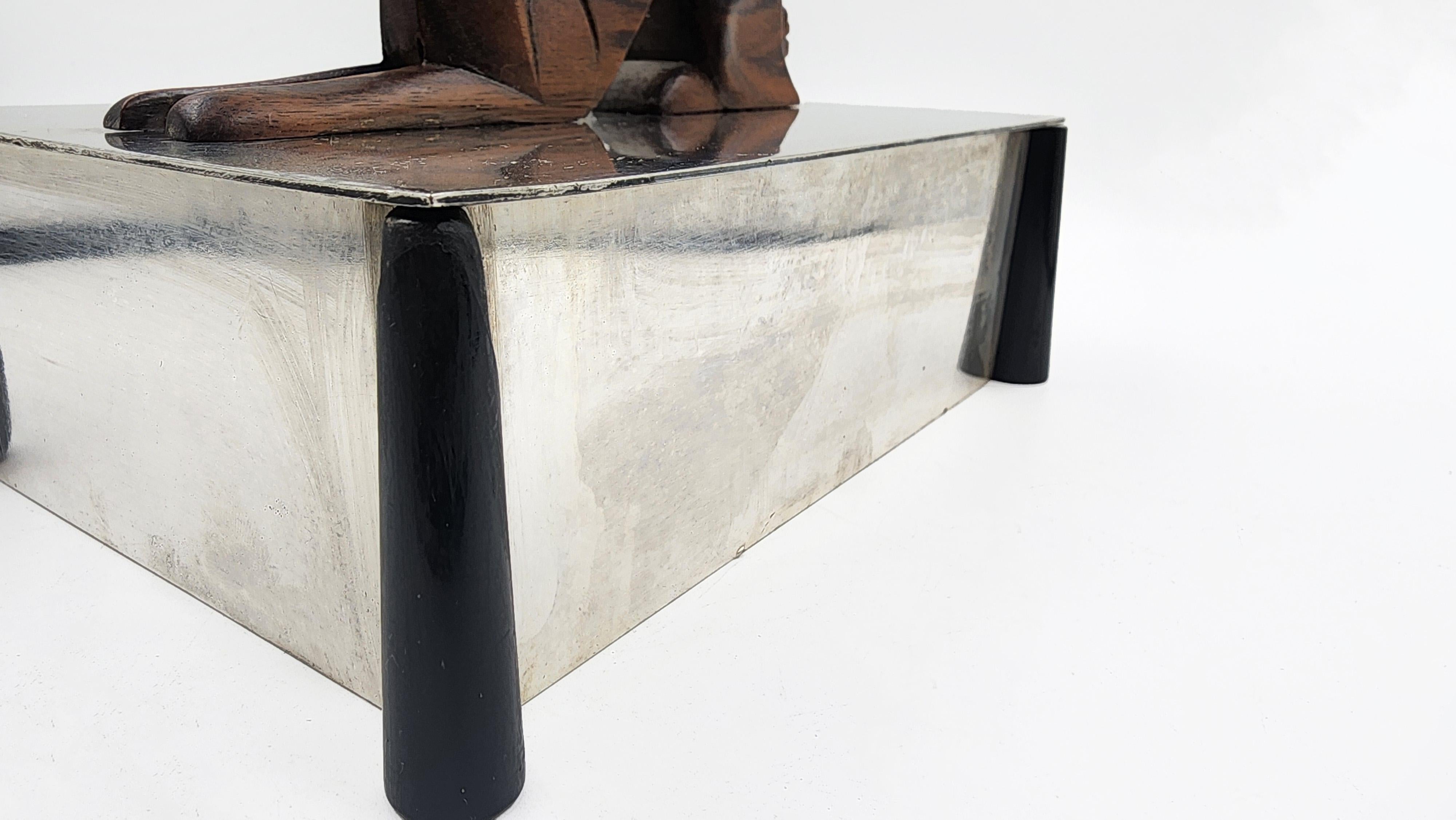 Autrichien Boîte décorative Art déco Hagenauer en métal argenté en vente
