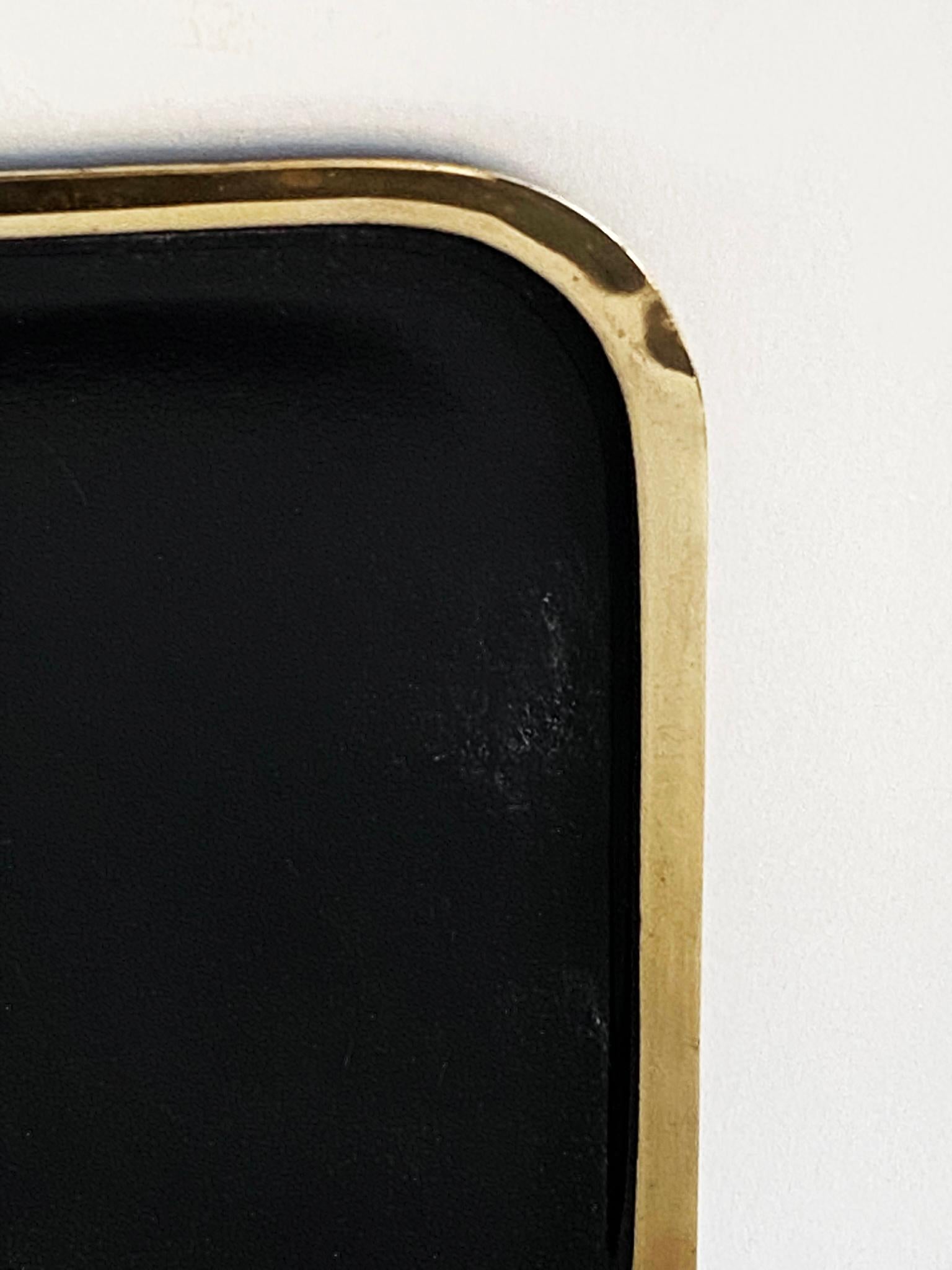 20th Century Hagenauer Austrian Brass & Black Enamel Horse Equestrian Vide Poche or Tray For Sale