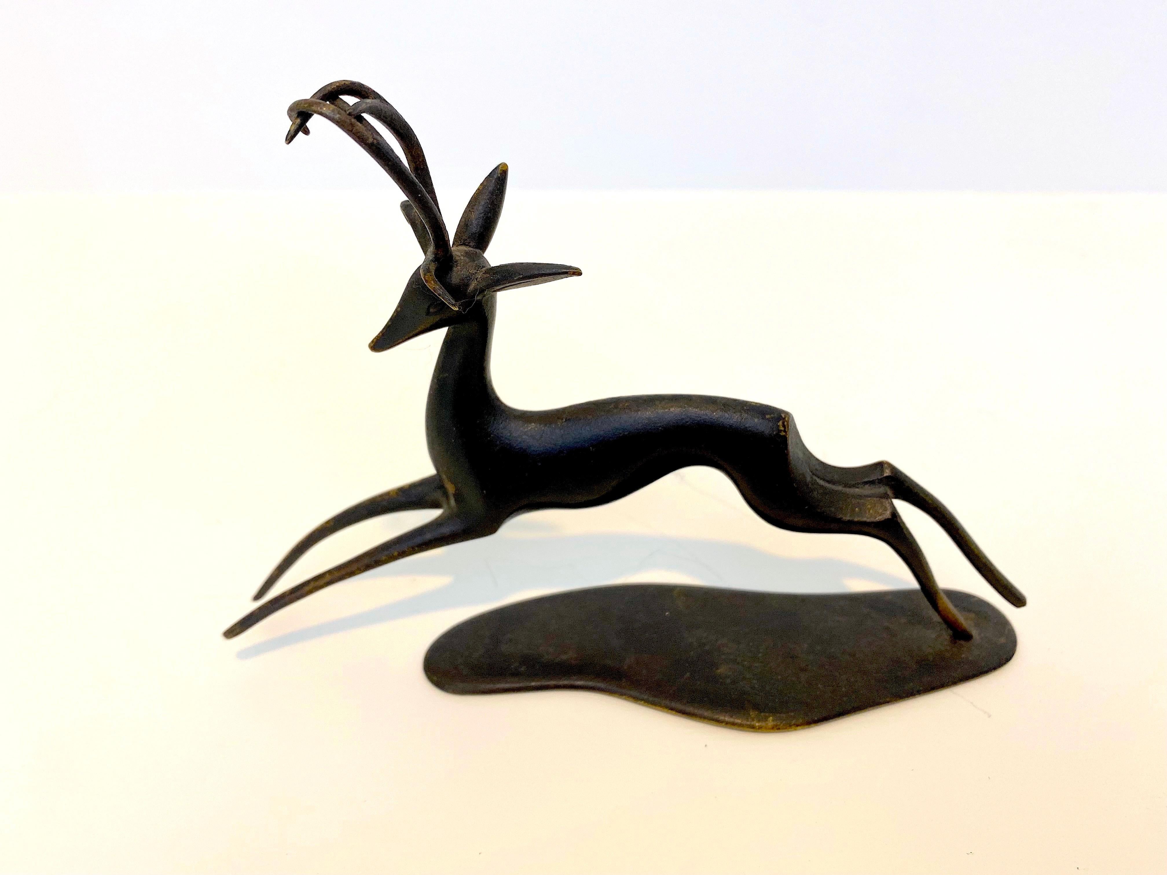 Austrian Hagenauer Bronze Deer Sculpture