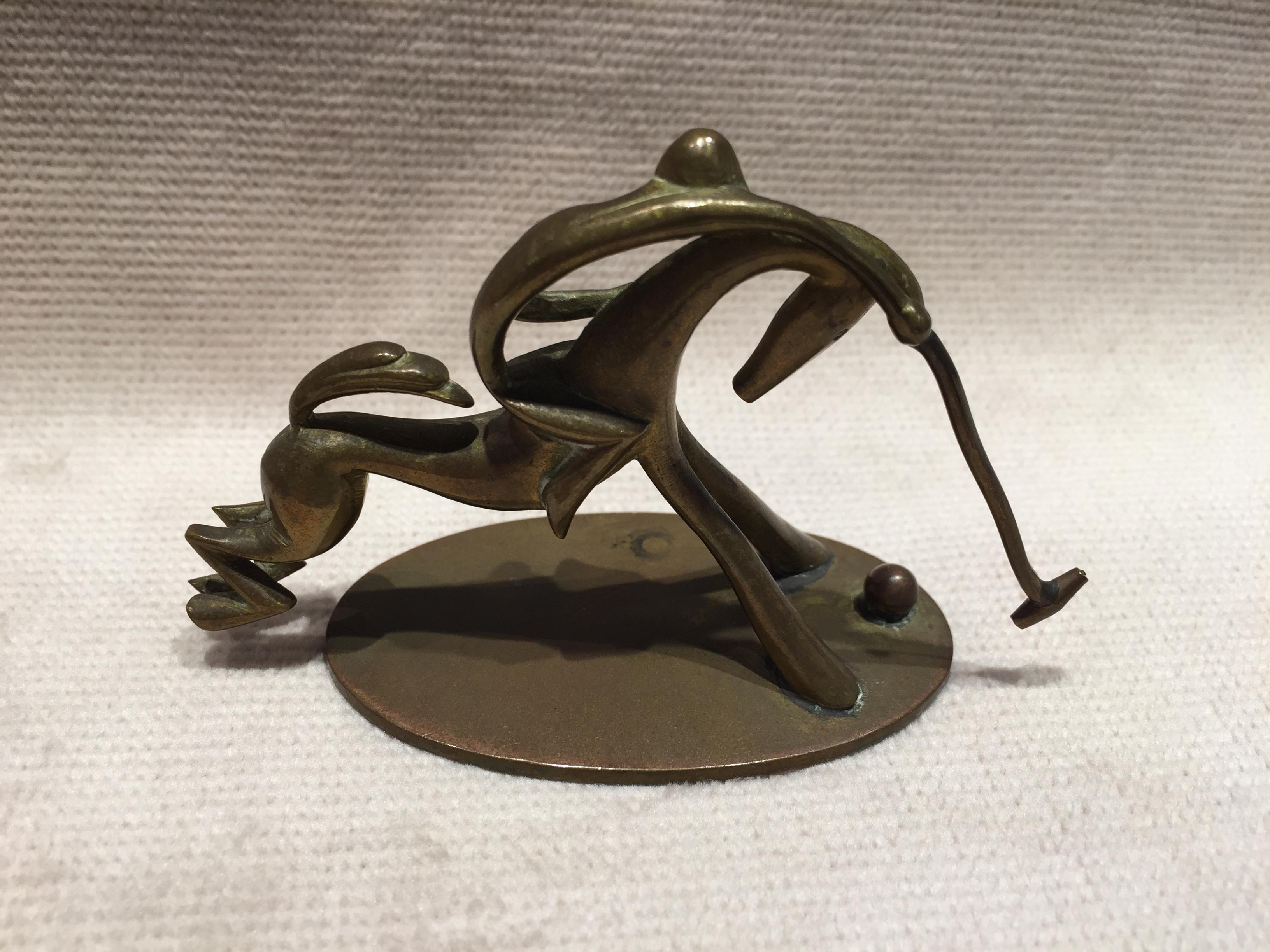 Hagenauer Bronze-Miniatur-Polo-Pullover (Art déco) im Angebot